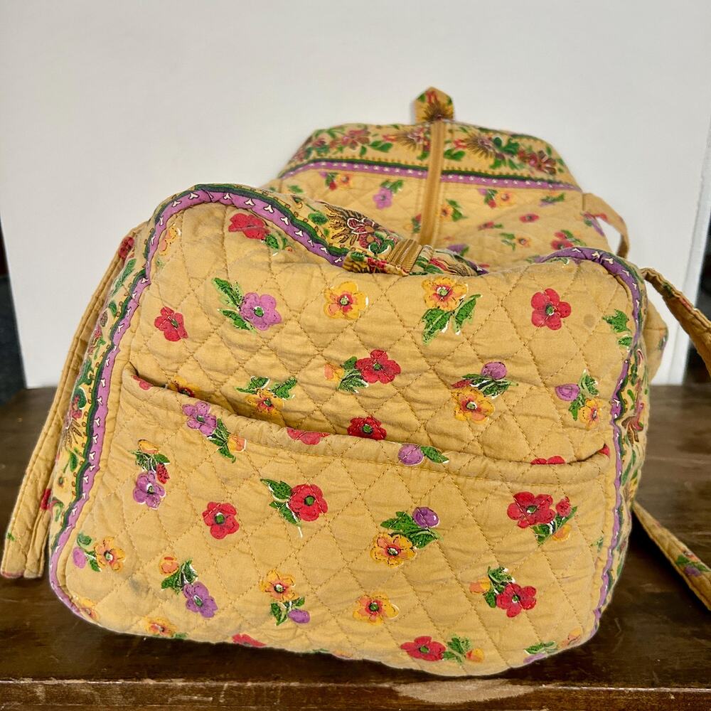 Vintage Yellow Quilted Cotton Duffel Bag | 1980s Americana by Sharif